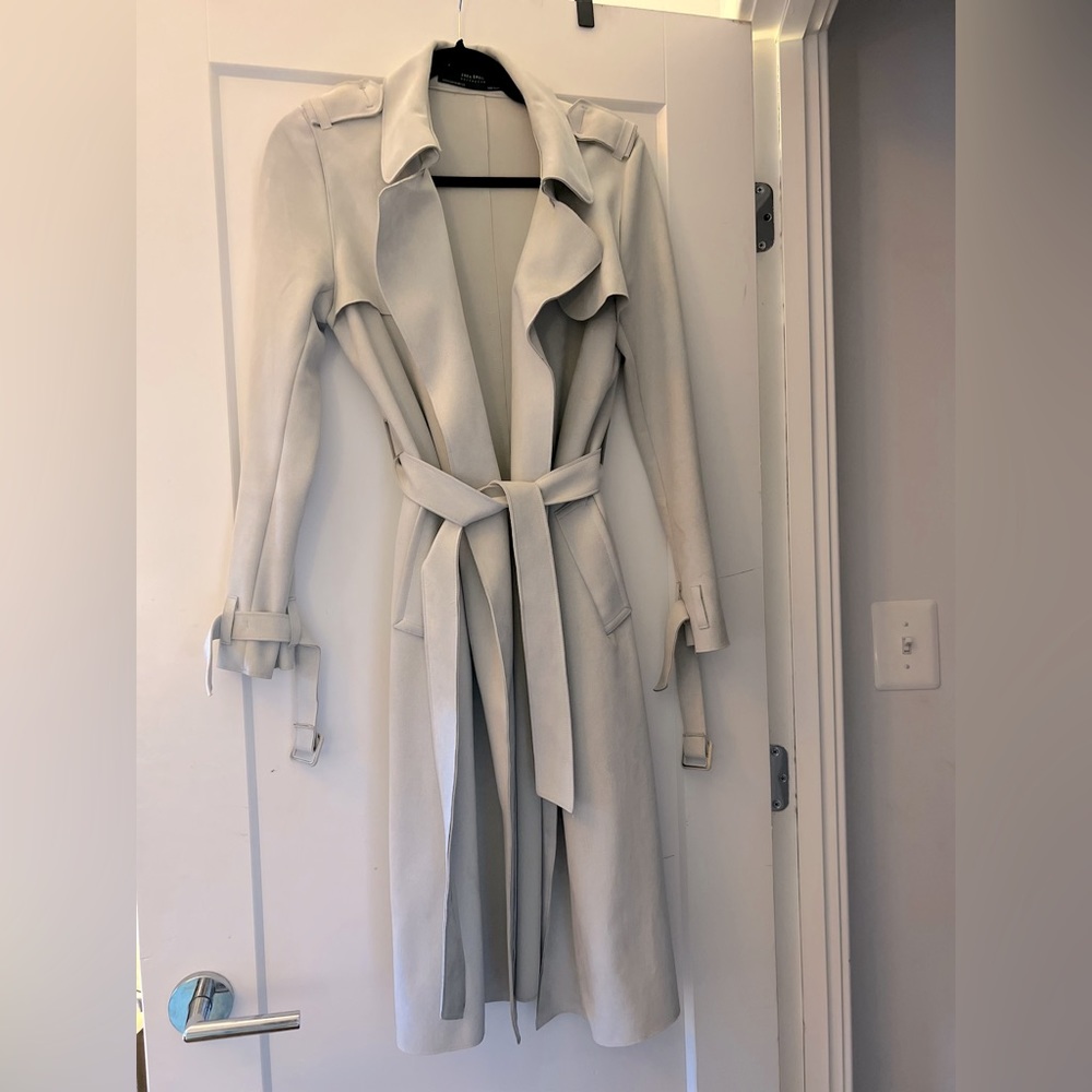 Zara Light Gray Trench Coat